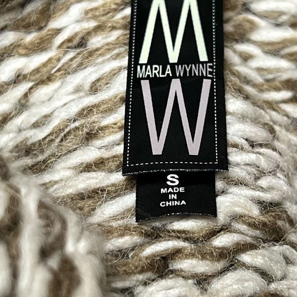 Marla Wynne Heavy Cable knit Alpaca Blend Sweater Coat Sz S - Picture 4 of 8